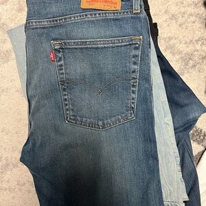 Levi's Blue Slim Straight Jeans with Faded Style